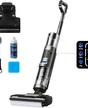 This is the all-in-one cleaner we rely on between guest stays, combining vacuuming and mopping in one cordless design. The self-cleaning system, lightweight handling, and long battery life make it especially practical for everyday messes, spills, and pet hair.