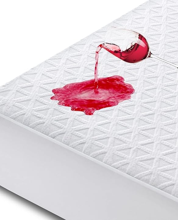 This noiseless, breathable mattress protector is what we use across our beds at Bienvenido Big Bend to help keep mattresses clean, cool, and comfortable. Its waterproof backing helps protect against spills and stains, while the smooth 3D air fabric adds a soft, breathable layer without the crinkly feel.