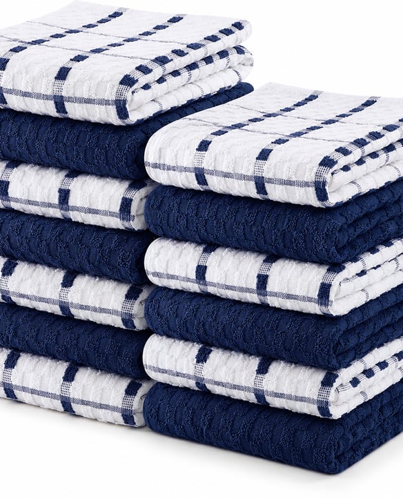 A guest favorite in our Bienvenido Big Bend kitchens, these navy and white cotton dish towels combine softness, durability, and everyday function. Made with 100% ring-spun cotton, they're beautifully woven and absorbent enough for daily kitchen use.